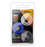 Blush Novelties Stay Hard Donut Cock Rings (Tricolor)
