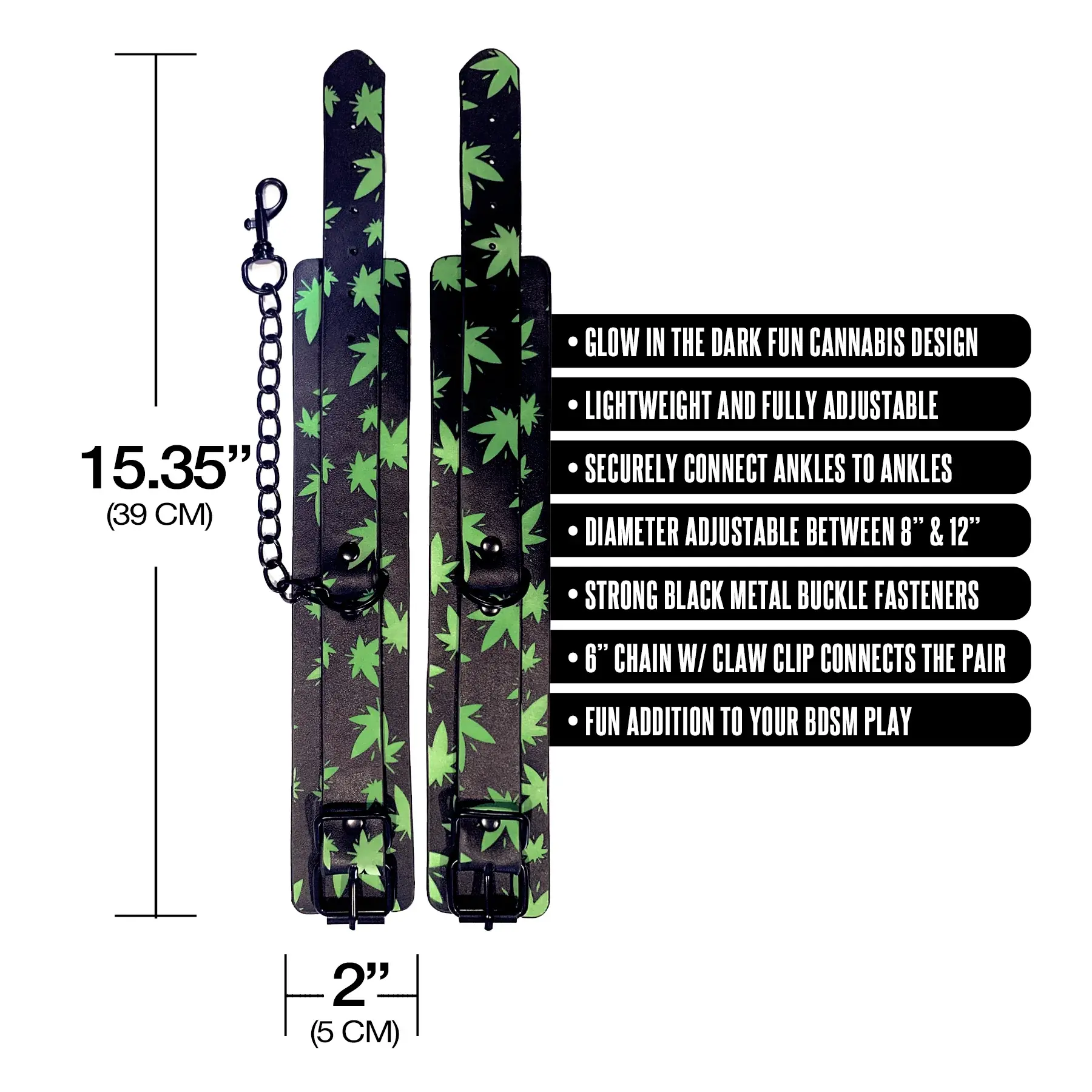 Global Novelties LLC Stoner Vibes: Glow in the Dark Ankle Cuffs