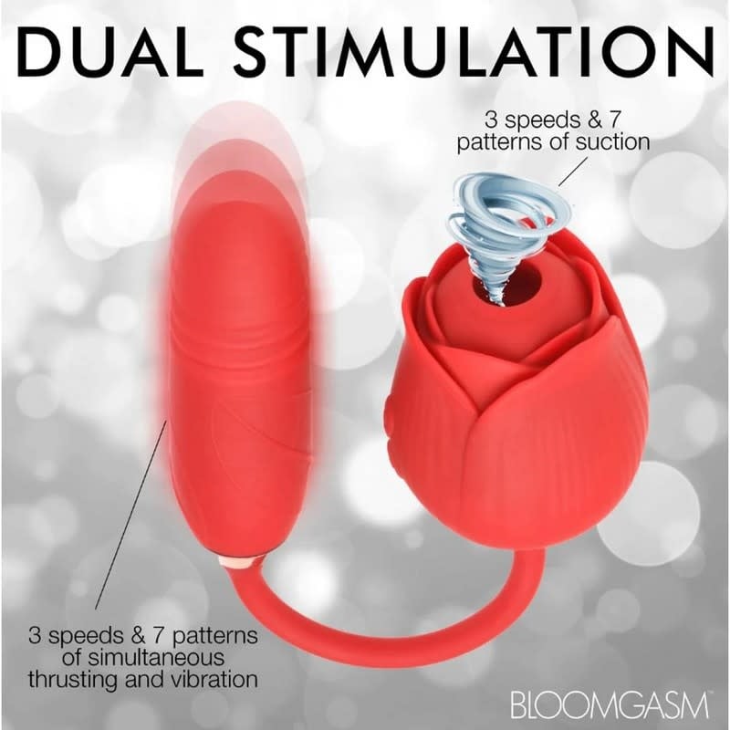 XR Brands Bloomgasm Romping Rose 10X Air Pulse & Thruster