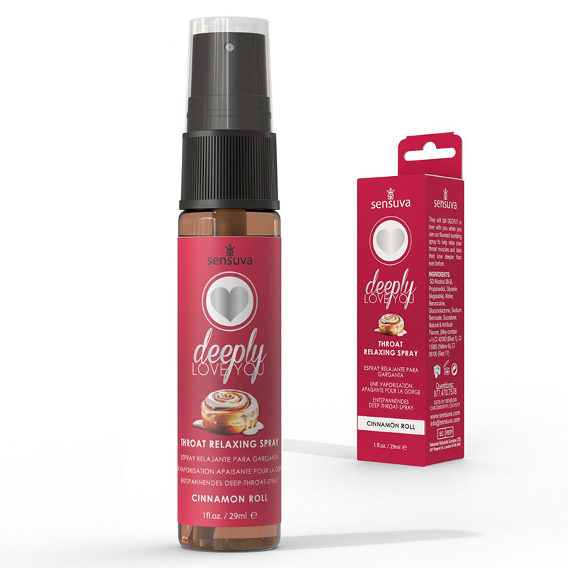 Sensuva Deeply Love You Throat Relaxing Spray: Cinnamon Bun 1 oz (30 ml)