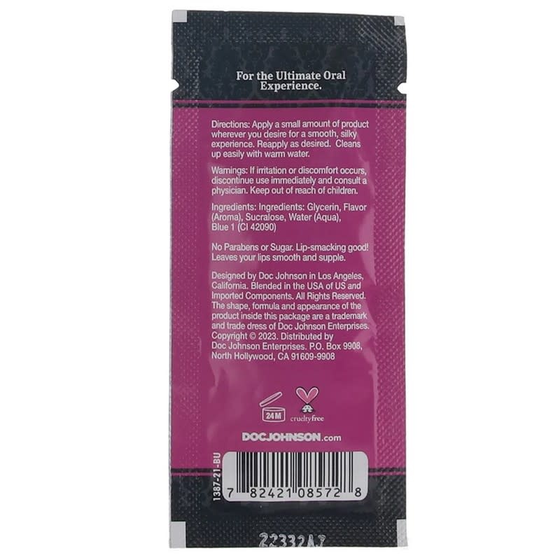 Doc Johnson Toys GoodHead Warming Oral Delight Gel Foil Cotton Candy 0.24 oz (7 ml)