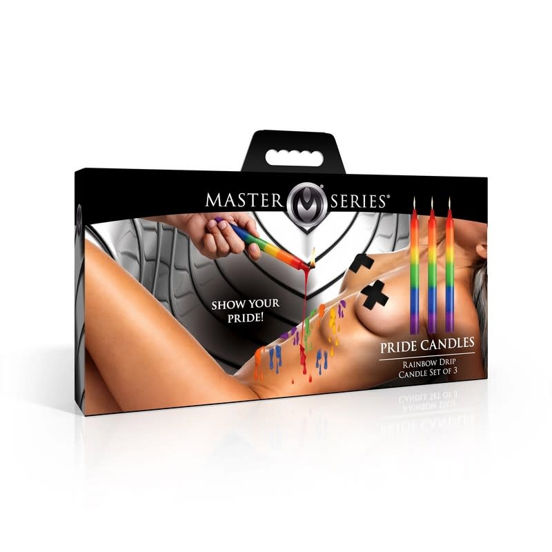 XR Brands Master Series Rainbow Drip Candle Set