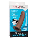 Cal Exotics PPA Hollow Silicone Strap-On with Jock Strap (Brown)