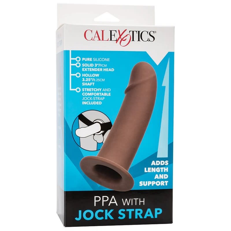Cal Exotics PPA Hollow Silicone Strap-On with Jock Strap (Brown)