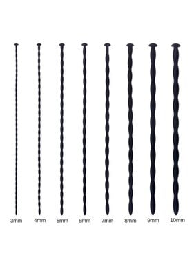 Premium Products Wavy Black Silicone Urethral Sound (Each)