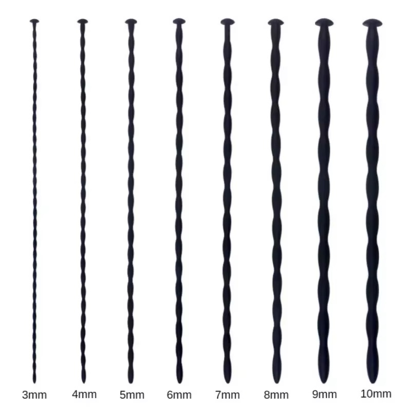 Premium Products Wavy Black Silicone Urethral Sound (Each)