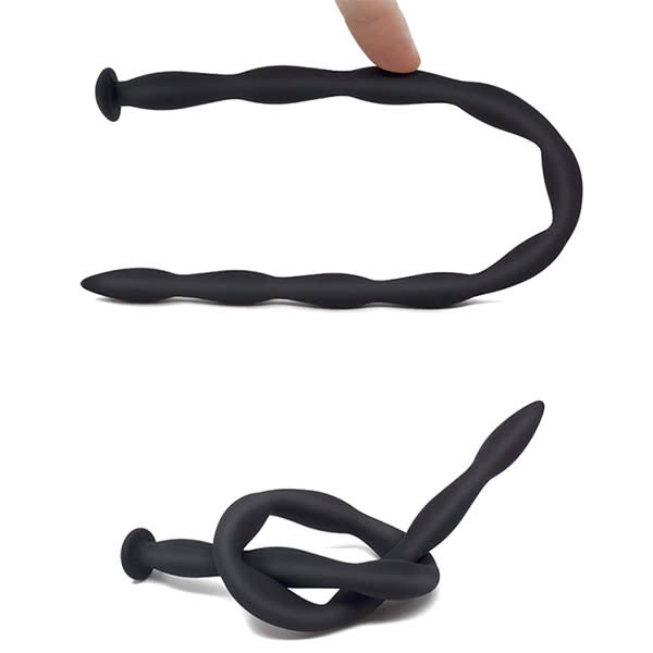 Premium Products Wavy Black Silicone Urethral Sound (Each)