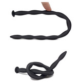 Premium Products Wavy Black Silicone Urethral Sound (Each)
