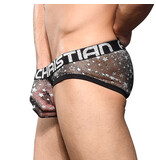 Andrew Christian Menswear Sheer Star Sparkle Brief w/ Almost Naked (Small)