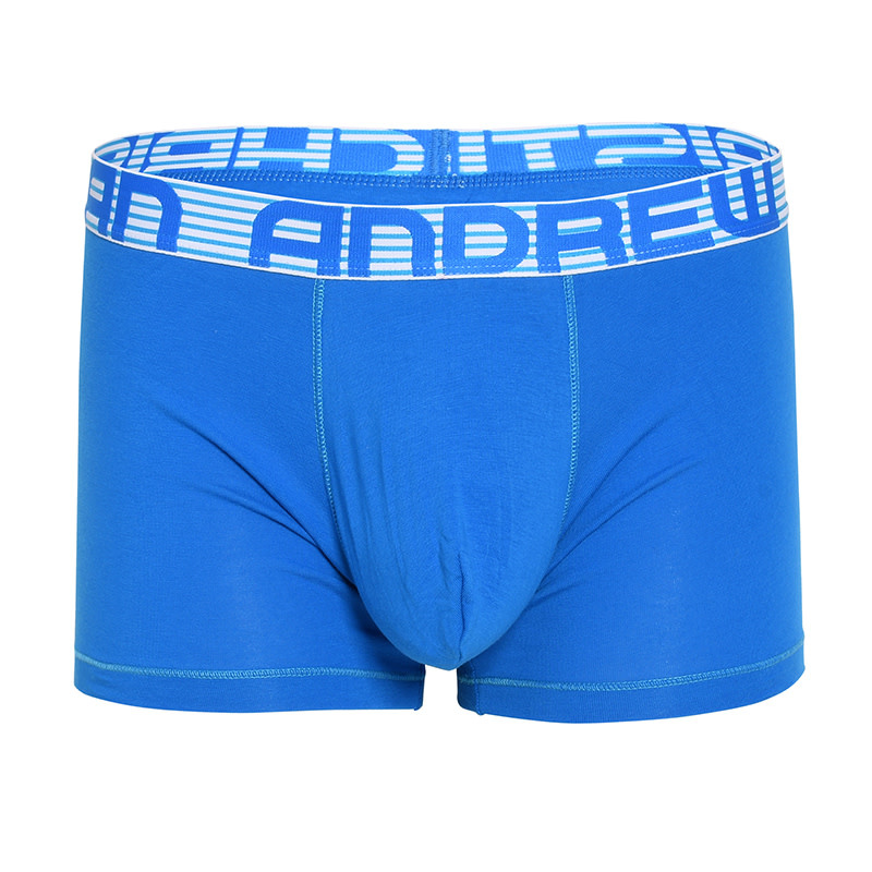 Andrew Christian Menswear Almost Naked Cotton Boxer (Blue) (Large)