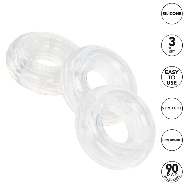 Cal Exotics Set of 3 Silicone Stacker Rings