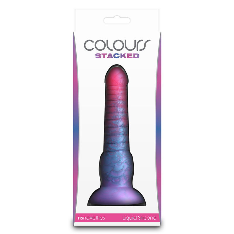 NS Novelties Colours Stacked 6" Silicone Dildo (Pink-Blue)