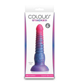 NS Novelties Colours Stacked 6" Silicone Dildo (Pink-Blue)