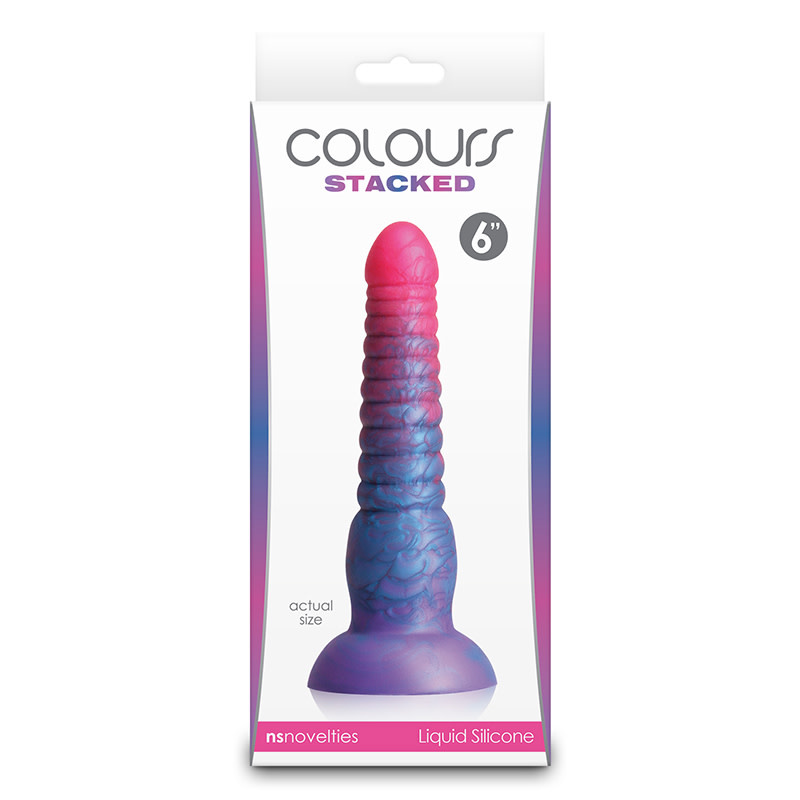 NS Novelties Colours Stacked 6" Silicone Dildo (Pink-Blue)