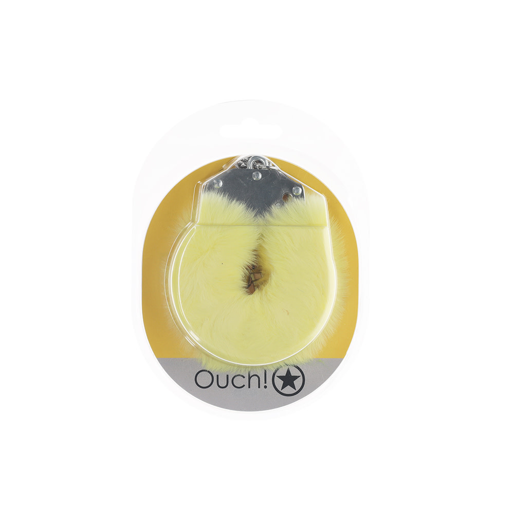 Shots America Toys Ouch! Heavy Duty Fluffy Cuffs (Yellow)