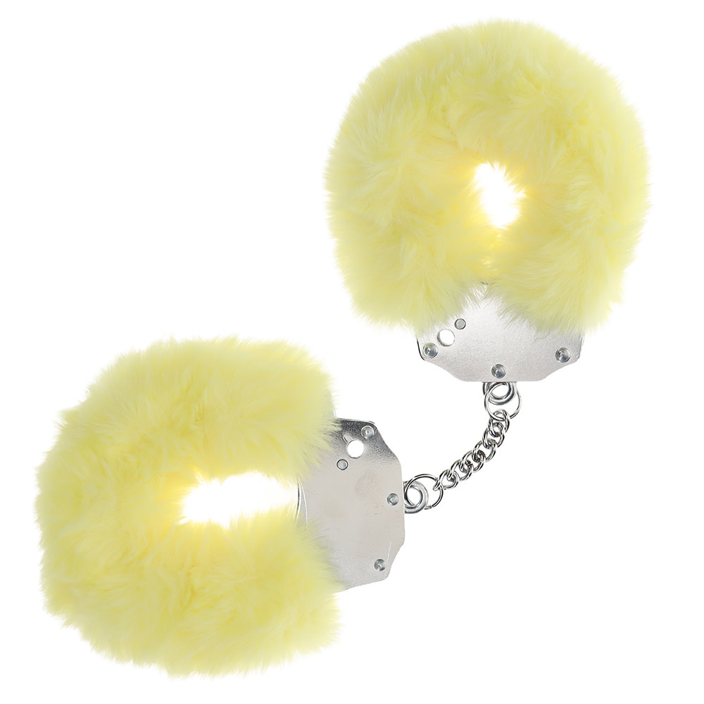 Shots America Toys Ouch! Heavy Duty Fluffy Cuffs (Yellow)