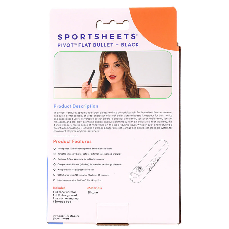 Sportsheets Sportsheets Pivot Flat Bullet (Black)