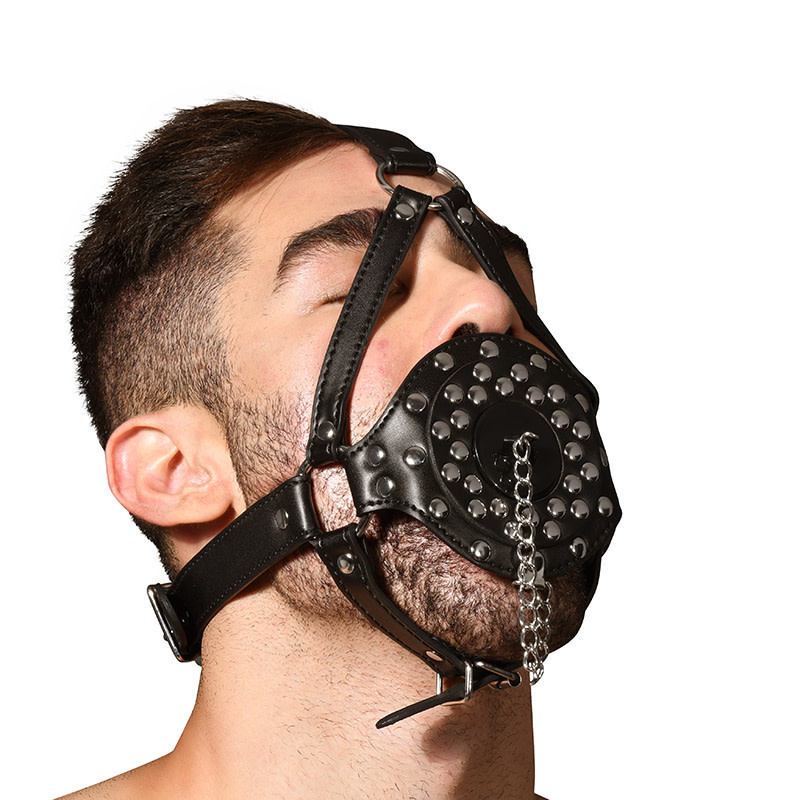 Andrew Christian Menswear TROPHY BOY Studded Mouth Gag w/ Hole & Plug