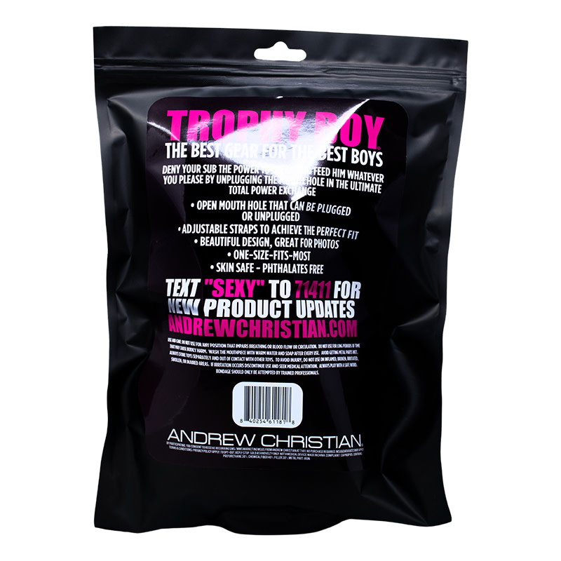 Andrew Christian Menswear TROPHY BOY Studded Mouth Gag w/ Hole & Plug