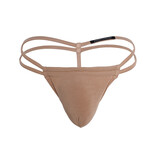 Andrew Christian Menswear Happy Modal String Thong w/ ALMOST NAKED (Tan)