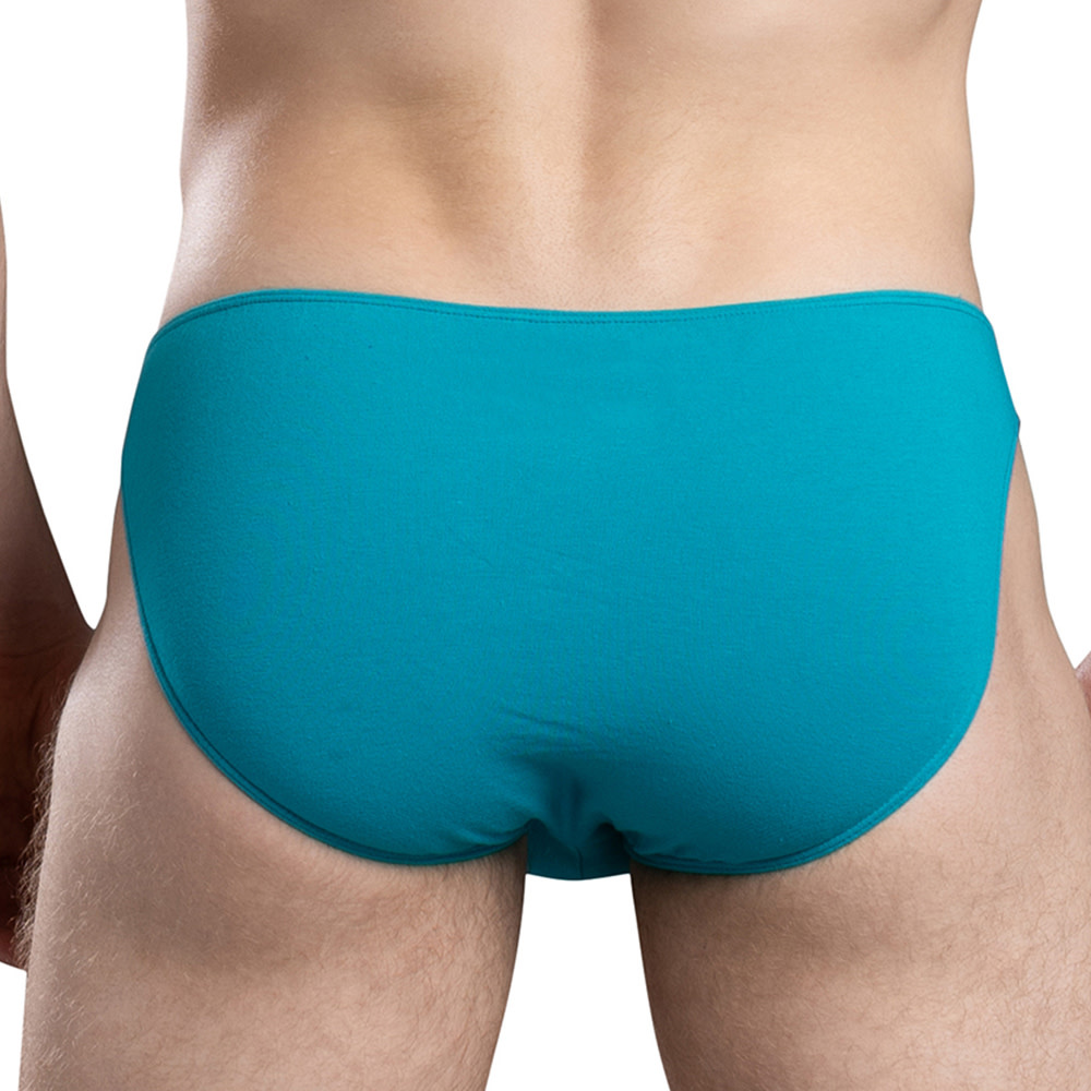 Andrew Christian Menswear Deep V-Cut Brief w/ ALMOST NAKED (Teal)