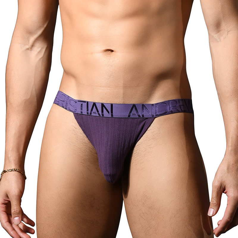Andrew Christian Menswear Deluxe Rib Brief w/ ALMOST NAKED (Purple)