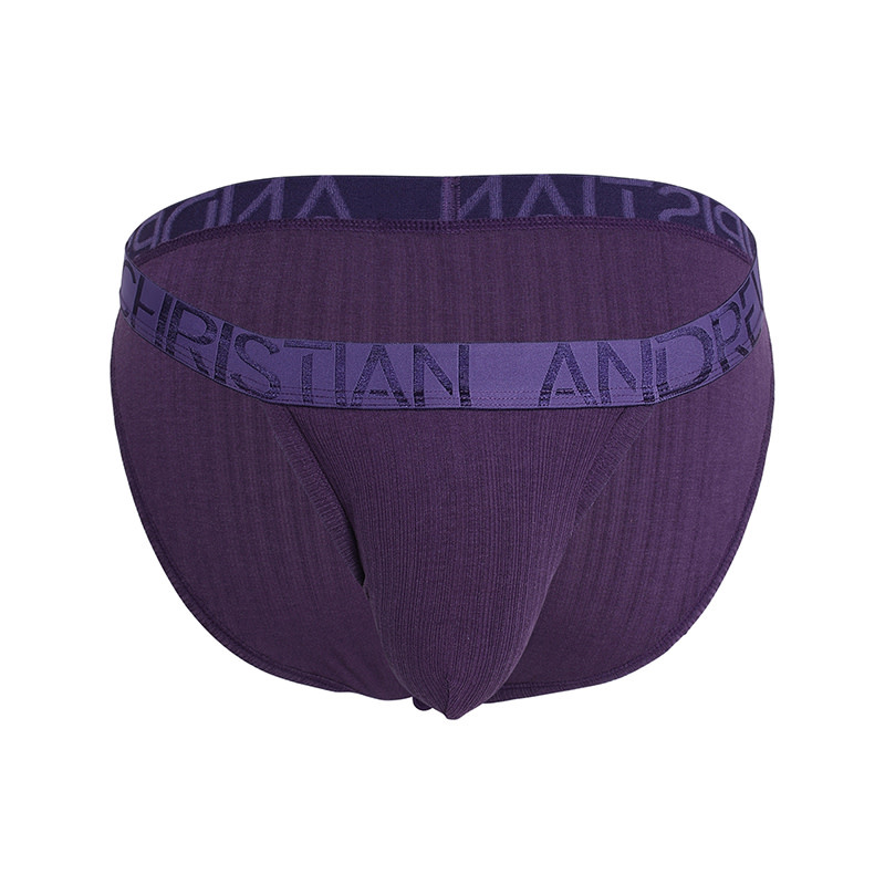 Andrew Christian Menswear Deluxe Rib Brief w/ ALMOST NAKED (Purple)