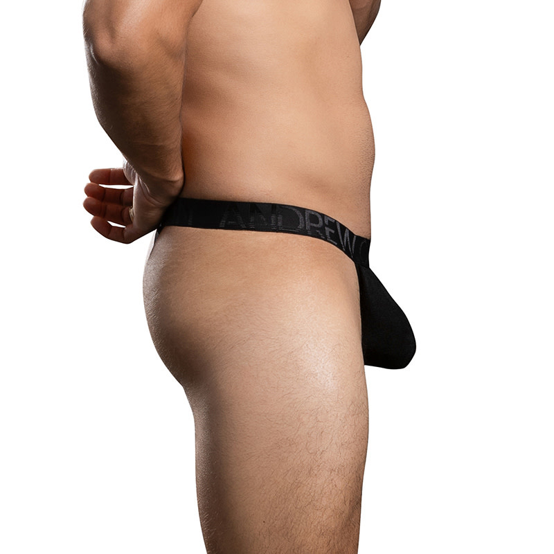 Andrew Christian Menswear Sensual Rib Thong w/ ALMOST NAKED (Black)