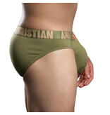 Andrew Christian Menswear Happy Cotton Brief w/ ALMOST NAKED (Olive)