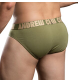 Andrew Christian Menswear Happy Cotton Brief w/ ALMOST NAKED (Olive)