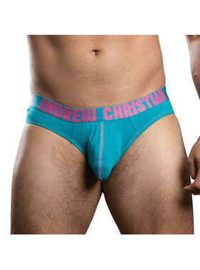 Andrew Christian Menswear Happy Cotton Brief w/ ALMOST NAKED (Teal)