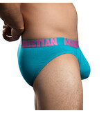 Andrew Christian Menswear Happy Cotton Brief w/ ALMOST NAKED (Teal)