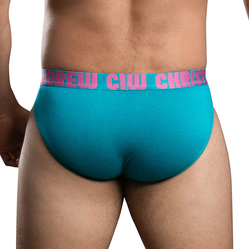 Andrew Christian Menswear Happy Cotton Brief w/ ALMOST NAKED (Teal)