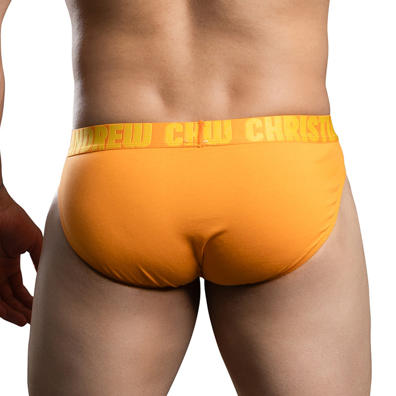 Andrew Christian Menswear Happy Cotton Brief w/ ALMOST NAKED (Tangerine)
