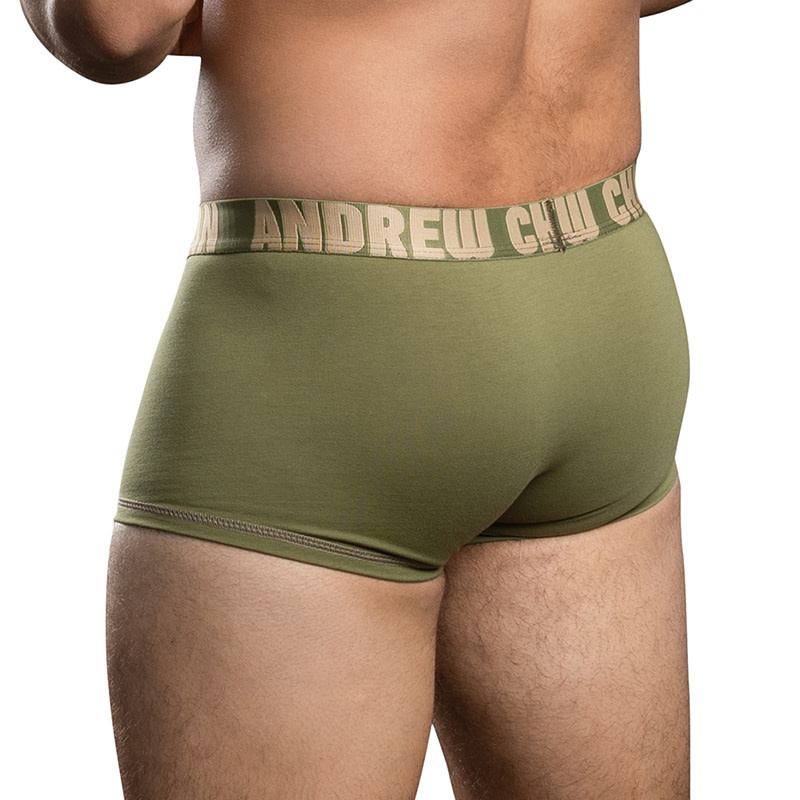 Andrew Christian Menswear Happy Cotton Boxer w/ ALMOST NAKED (Olive)