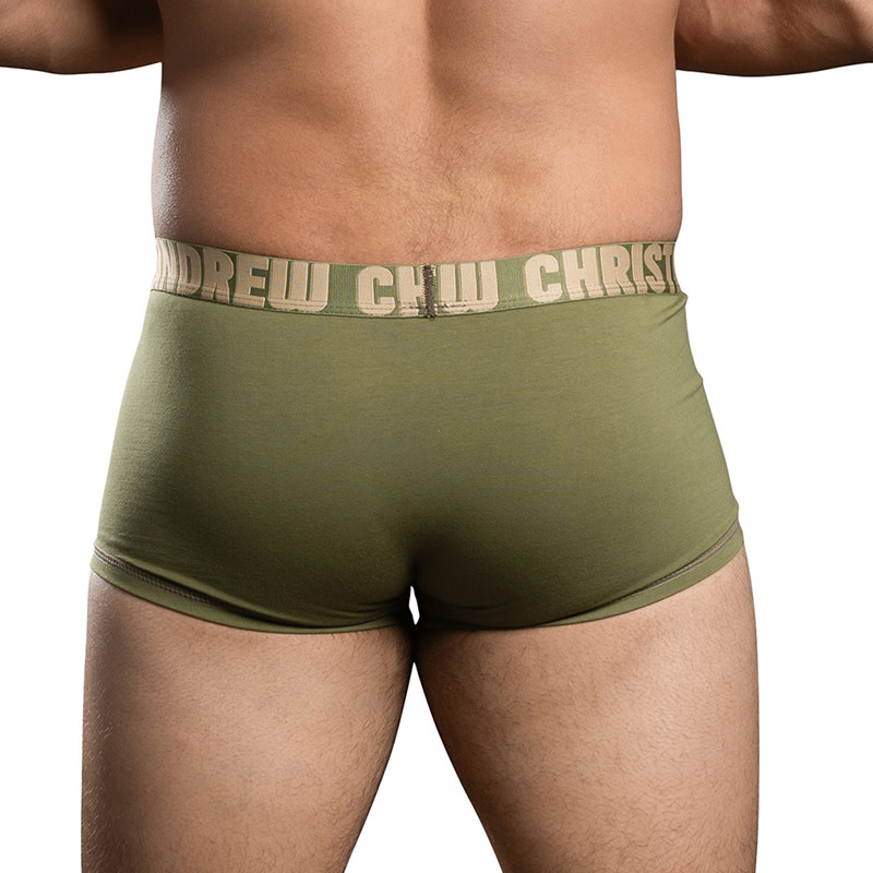 Andrew Christian Menswear Happy Cotton Boxer w/ ALMOST NAKED (Olive)