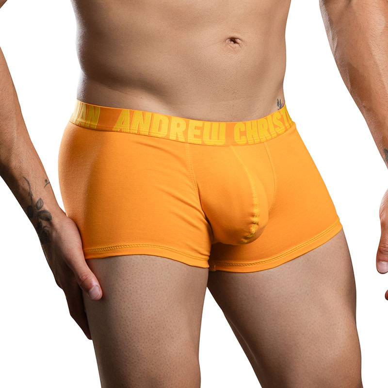 Andrew Christian Menswear Happy Cotton Boxer w/ ALMOST NAKED (Tangerine)