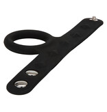 Cal Exotics Tri-Snap Scrotum Black Support Ring (Medium)