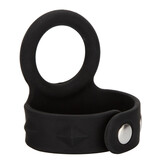 Cal Exotics Tri-Snap Scrotum Black Support Ring (Medium)