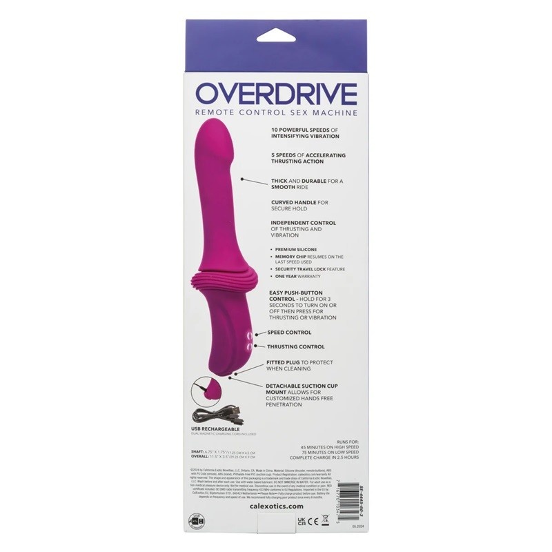 Cal Exotics Overdrive Remote Control Sex Machine Smooth Thruster