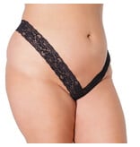Coquette International Lingerie High Expectations High Cut Thong (Black)