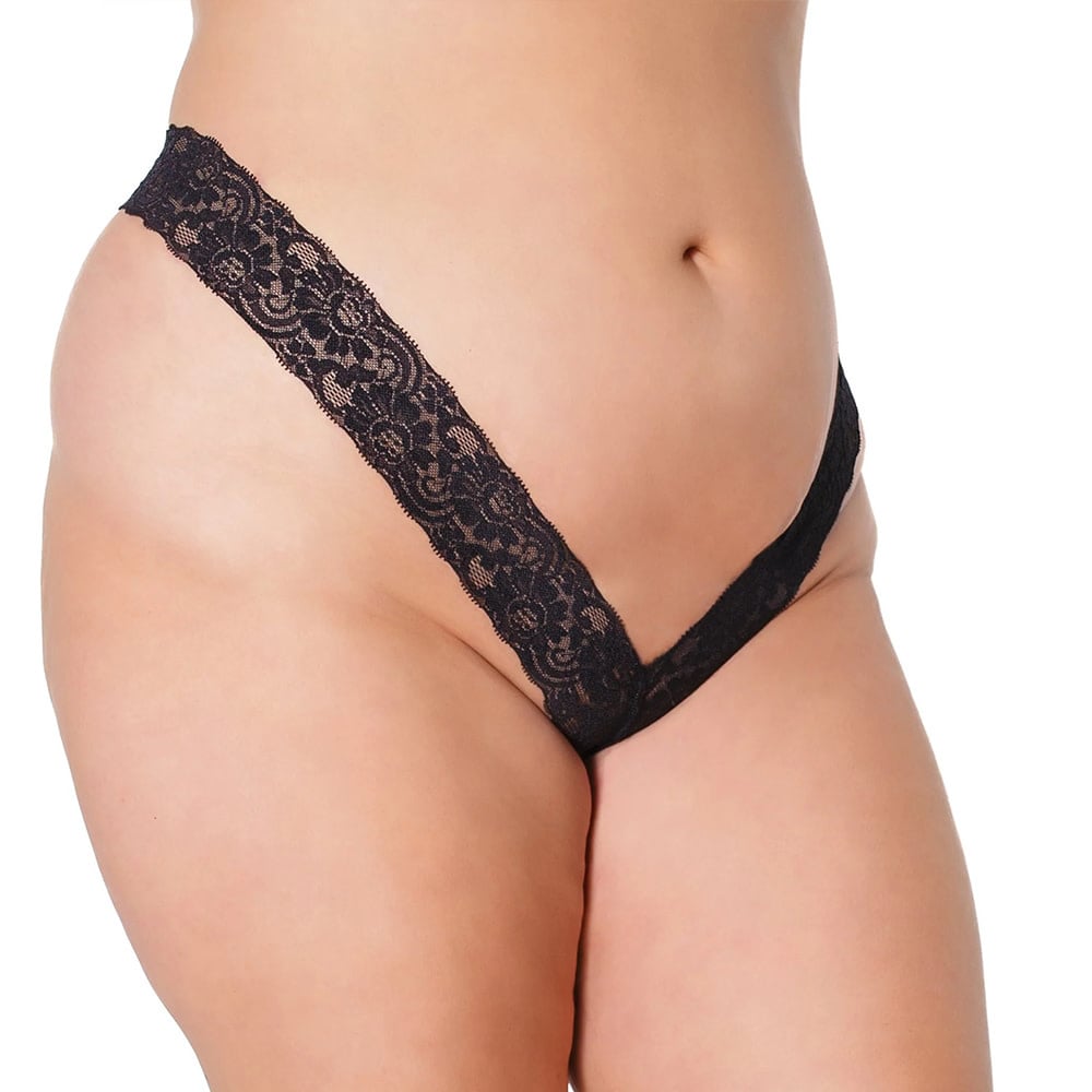 Coquette International Lingerie High Expectations High Cut Thong (Black)