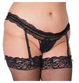 Coquette International Lingerie Up 'Til Dawn Garter Thong (Black)