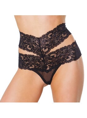 Coquette International Lingerie Worth The Wait High Waist Thong (Black)