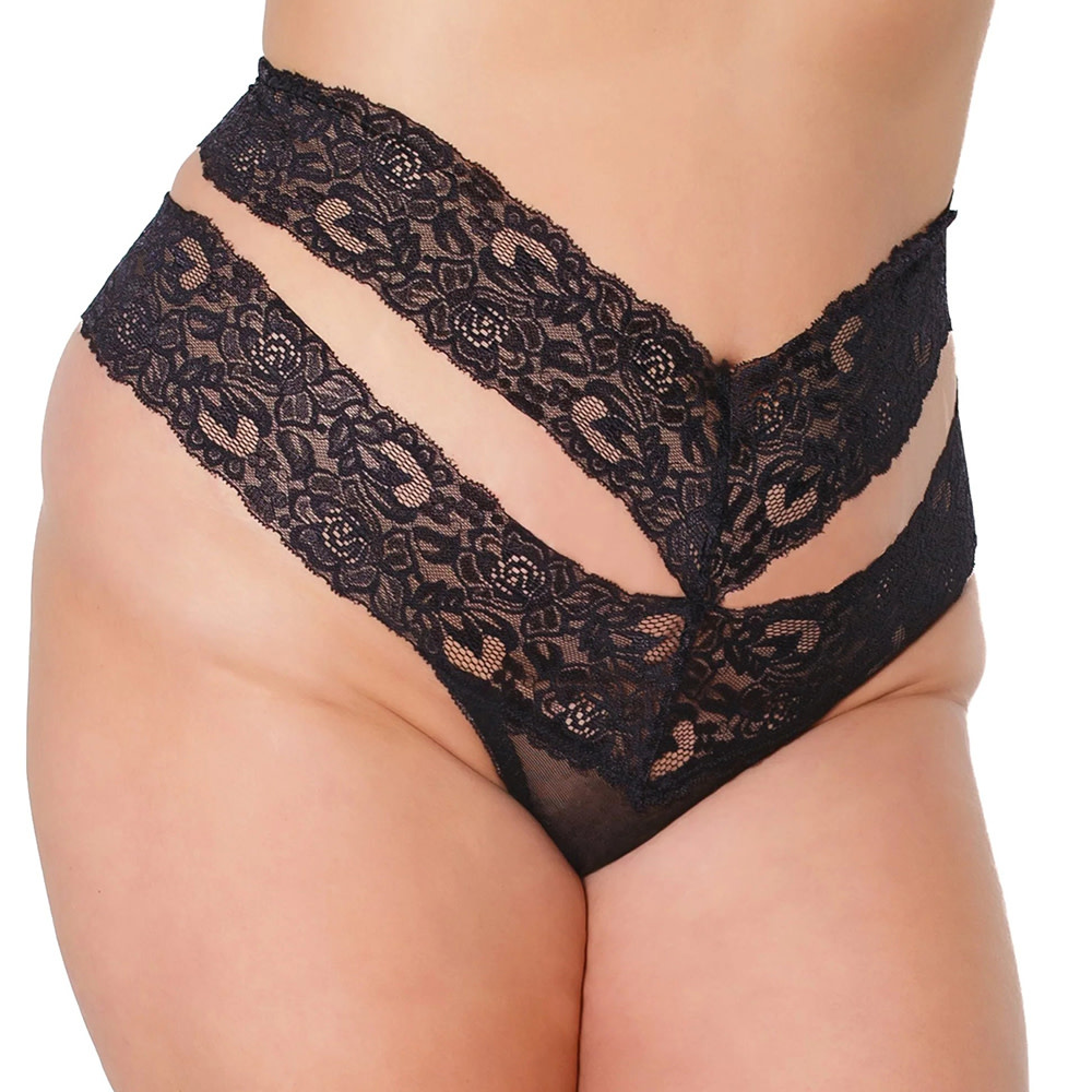 Coquette International Lingerie Worth The Wait High Waist Thong (Black)