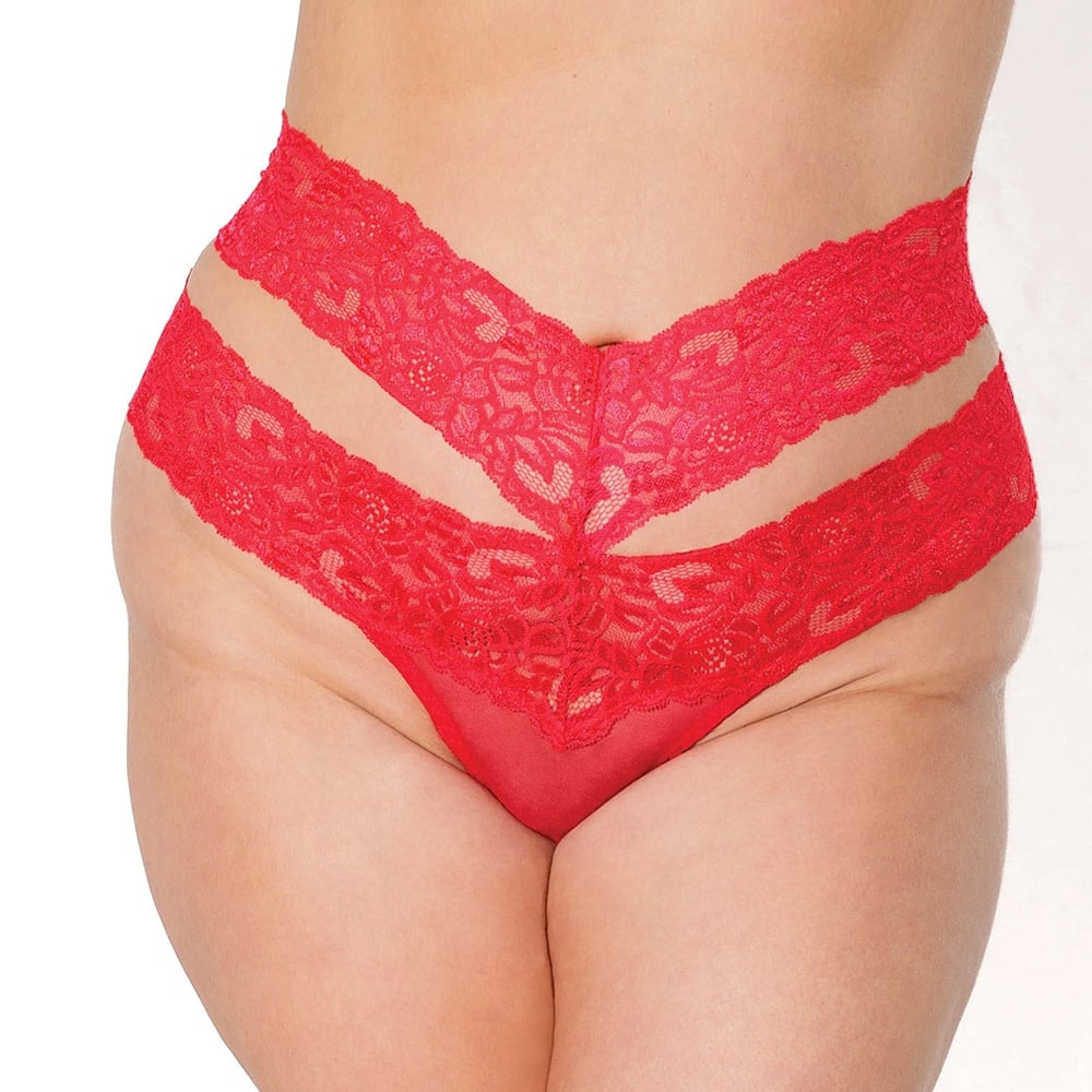 Coquette International Lingerie Worth The Wait High Waist Thong (Red)