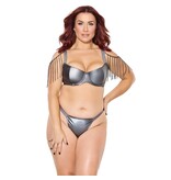 Coquette International Lingerie Gunmetal Glam Bra & Thong