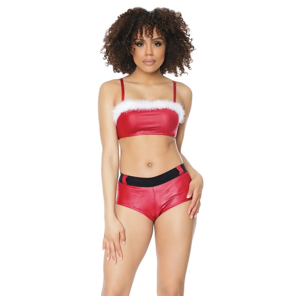 Coquette International Lingerie Holiday Vixen Bra Top & Booty Shorts (Merlot)