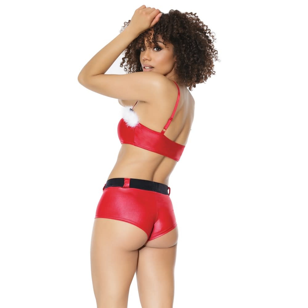 Coquette International Lingerie Holiday Vixen Bra Top & Booty Shorts (Merlot)