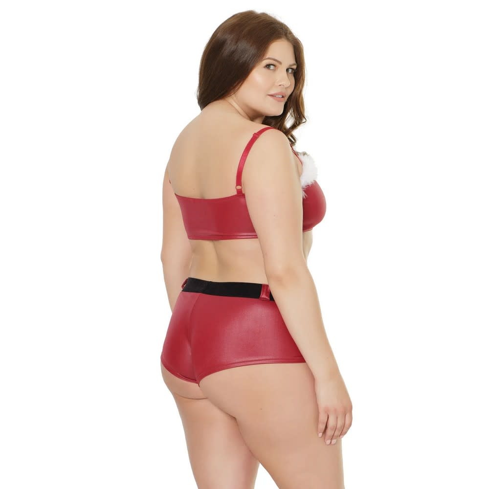 Coquette International Lingerie Holiday Vixen Bra Top & Booty Shorts (Merlot)
